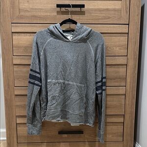 Gray Hooded Lightweight Sweatshirt